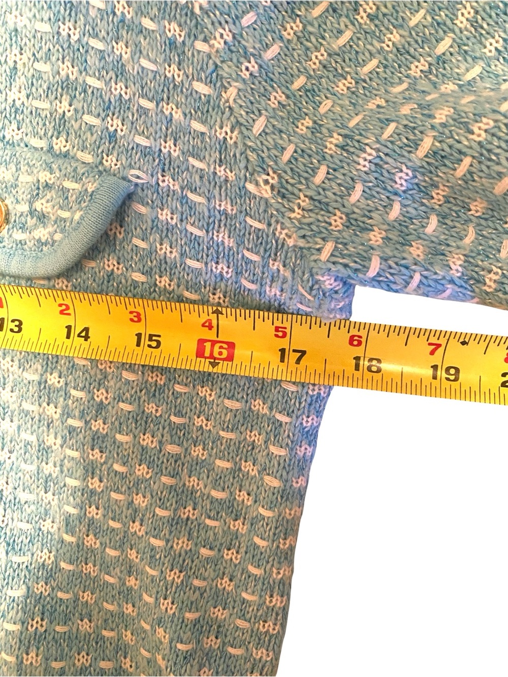 Talbots Soft Teal Tweed Zip-Up Sweater, Size Small - Picture 7 of 8